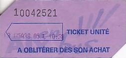 Communication of the city: Aix-en-Provence (Francja) - ticket abverse. 