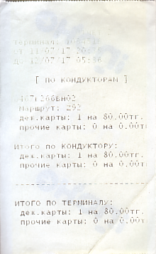 Communication of the city: Almatı [Алматы] (Kazachstan) - ticket abverse. 