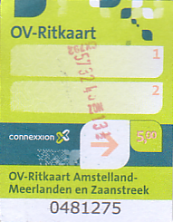 Communication of the city: Amstelveen (Holandia) - ticket abverse. <IMG SRC=img_upload/_0wymiana2.png>