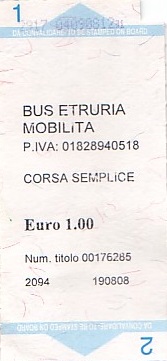 Communication of the city: Arezzo (Włochy) - ticket abverse