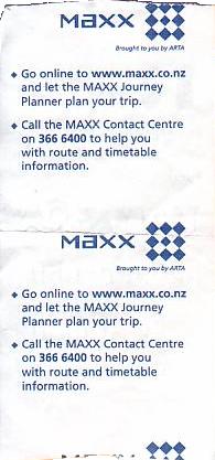 Communication of the city: Auckland (Nowa Zelandia) - ticket reverse