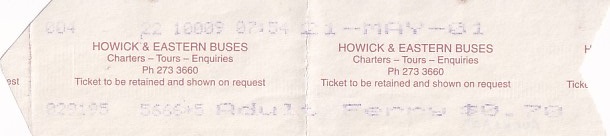 Communication of the city: Auckland (Nowa Zelandia) - ticket abverse. 