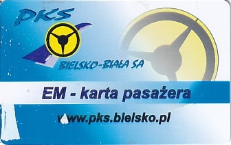 Communication of the city: Bielsko-Biała (Polska) - ticket abverse. <IMG SRC=img_upload/_chip.png alt="plastikowa karta elektroniczna, karta miejska">