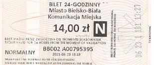 Communication of the city: Bielsko-Biała (Polska) - ticket abverse. 