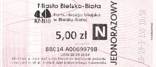Communication of the city: Bielsko-Biała (Polska) - ticket abverse. <IMG SRC=img_upload/_0wymiana2.png>