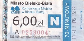 Communication of the city: Bielsko-Biała (Polska) - ticket abverse. <IMG SRC=img_upload/_0wymiana2.png>