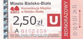 Communication of the city: Bielsko-Biała (Polska) - ticket abverse. 