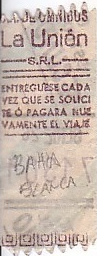 Communication of the city: Bahía Blanca (Argentyna) - ticket reverse