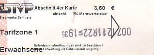 Communication of the city: Bamberg (Niemcy) - ticket abverse