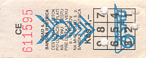 Communication of the city: Banská Bystrica (Słowacja) - ticket abverse. 