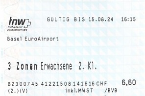 Communication of the city: Basel (Szwajcaria) - ticket abverse. <IMG SRC=img_upload/_0wymiana2.png>