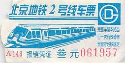 Communication of the city: Běijīng [北京] (Chiny) - ticket abverse