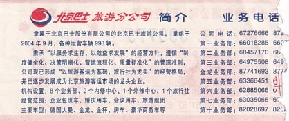 Communication of the city: Běijīng [北京] (Chiny) - ticket reverse