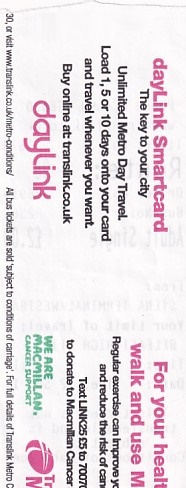 Communication of the city: Belfast (Wielka Brytania) - ticket reverse