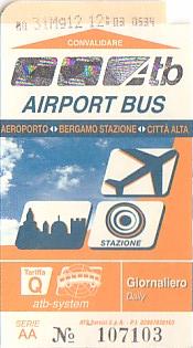 Communication of the city: Bergamo (Włochy) - ticket abverse. 