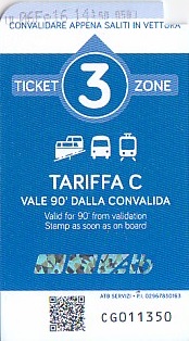 Communication of the city: Bergamo (Włochy) - ticket abverse. 