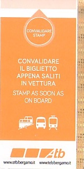 Communication of the city: Bergamo (Włochy) - ticket reverse