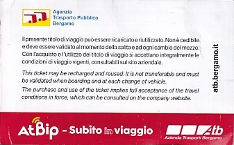 Communication of the city: Bergamo (Włochy) - ticket reverse
