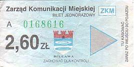 Communication of the city: Bielawa (Polska) - ticket abverse. <IMG SRC=img_upload/_0wymiana2.png>