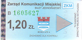Communication of the city: Bielawa (Polska) - ticket abverse. <IMG SRC=img_upload/_0wymiana2.png>