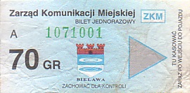 Communication of the city: Bielawa (Polska) - ticket abverse
