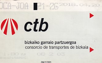 Communication of the city: Bilbao (Hiszpania) - ticket abverse