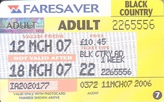 Communication of the city: Birmingham (Wielka Brytania) - ticket abverse. 