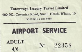 Communication of the city: Birmingham (Wielka Brytania) - ticket abverse. 