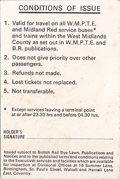 Communication of the city: Birmingham (Wielka Brytania) - ticket reverse