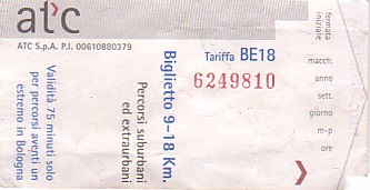 Communication of the city: Bologna (Włochy) - ticket abverse. 