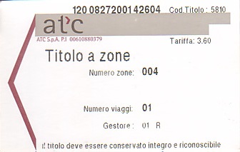 Communication of the city: Bologna (Włochy) - ticket abverse