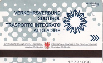 Communication of the city: Bolzano (Włochy) - ticket abverse