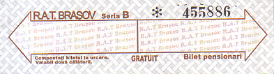 Communication of the city: Brașov (Rumunia) - ticket abverse