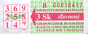 Communication of the city: Bratislava (Słowacja) - ticket abverse