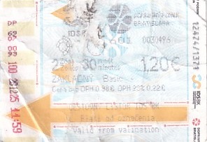 Communication of the city: Bratislava (Słowacja) - ticket abverse. 