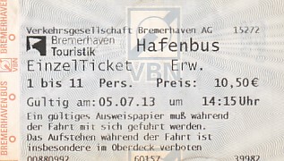 Communication of the city: Bremen (Niemcy) - ticket abverse