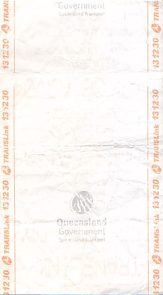 Communication of the city: Brisbane (Australia) - ticket abverse. 