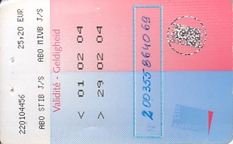Communication of the city: Bruxelles (Belgia) - ticket reverse
