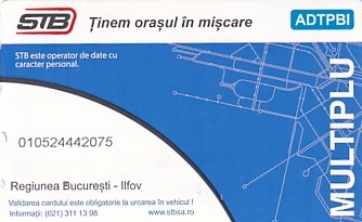 Communication of the city: Bucureşti (Rumunia) - ticket abverse. <IMG SRC=img_upload/_chip2.png alt="tekturowa karta elektroniczna">