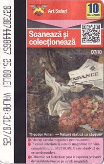 Communication of the city: Bucureşti (Rumunia) - ticket abverse. Seria Art Safari (07/10(11))
(szczegóły w opisie miasta)

<i>Natură statică cu căpşuni</i>
(<i>Martwa natura z truskawkami</i>)
Theodor Aman