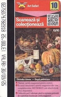 Communication of the city: Bucureşti (Rumunia) - ticket abverse. Seria Art Safari (10/10(11))
(szczegóły w opisie miasta)

<i>După petrecere</i>
(<i>Po imprezie</i>)
Theodor Aman