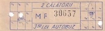 Communication of the city: Bucureşti (Rumunia) - ticket abverse. 