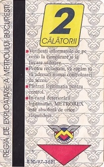 Communication of the city: Bucureşti (Rumunia) - ticket abverse. 