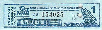Communication of the city: Bucureşti (Rumunia) - ticket abverse. 