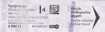 Communication of the city: Budapest (Węgry) - ticket abverse. pasek hologramowy
podobny do paska IRISAFE