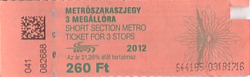 Communication of the city: Budapest (Węgry) - ticket abverse