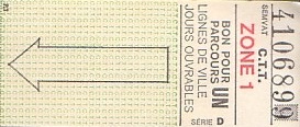 Communication of the city: Toulouse (Francja) - ticket abverse. 