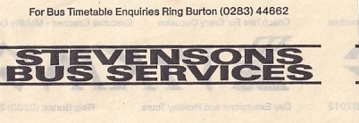 Communication of the city: Burton upon Trent (Wielka Brytania) - ticket reverse