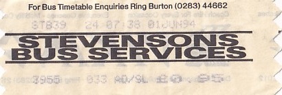 Communication of the city: Burton upon Trent (Wielka Brytania) - ticket reverse