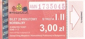 Communication of the city: Bydgoszcz (Polska) - ticket abverse. 